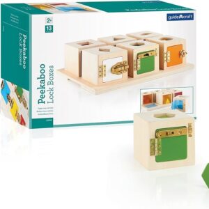 JUEGO DE MADERA CAJAS PEEKABOO LOCK BOXES, SET DE 6