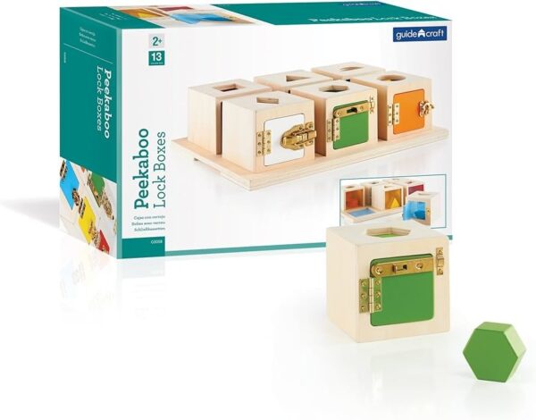 JUEGO DE MADERA CAJAS PEEKABOO LOCK BOXES, SET DE 6