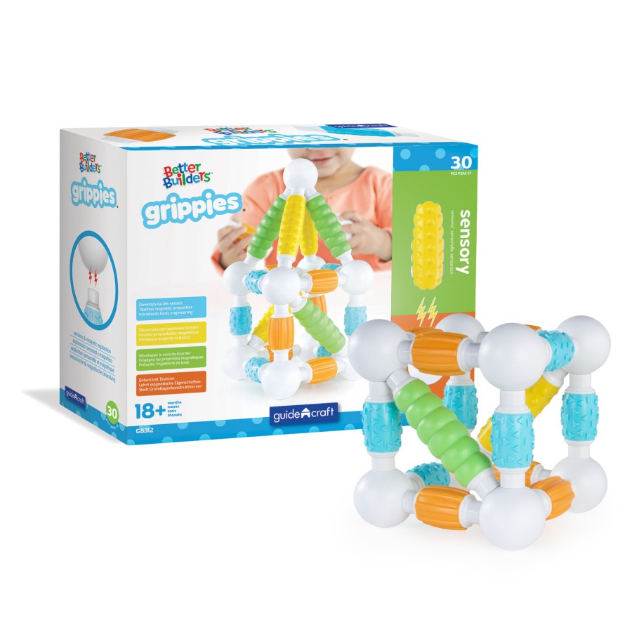 PIEZAS PLASTICAS INTERCONECTABLES GRIPPIES BUILDERS, SET DE 20 PZ