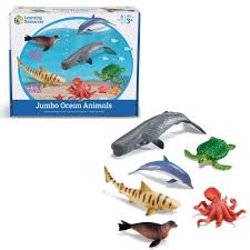ANIMALES JUMBO PLASTICOS ANIMALES DEL MAR, SET DE 6