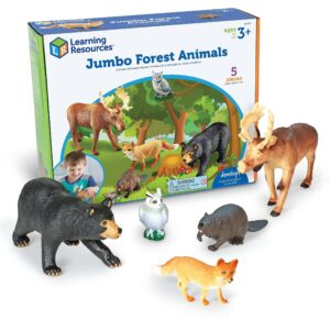 ANIMALES JUMBO PLASTICOS ANIMALES DEL BOSQUE, SET DE 5