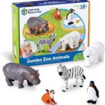 ANIMALES JUMBO PLASTICOS ZOO, SET DE 5