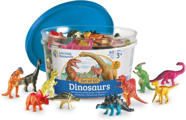COUNTERS PLASTICOS REALES, SET 60PZ DINOSAURIOS