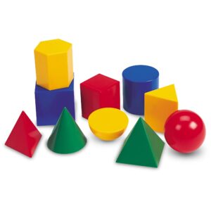 FIGURAS GEOMETRICAS PLASTICAS SOLIDAS, SET DE 10